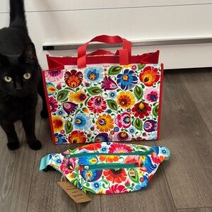Folkstar Floral Tote and Waist Bag Set